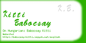 kitti babocsay business card